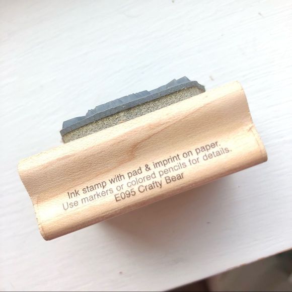 Set of 2 Vintage 1990s Wood Rubber Scrapbook Stamp Handcrafted Teddy Bear - Picture 9 of 16